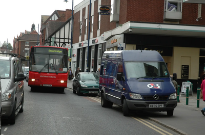 Chris Bramall & June Collins Bus in Stourbridge High Street