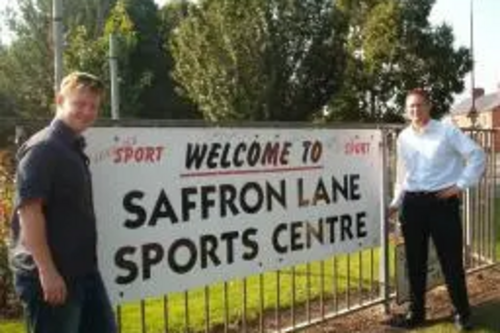 Cllr Dale Keeling & Robin Webber-Jones at Saffron Lane Sports Centre.