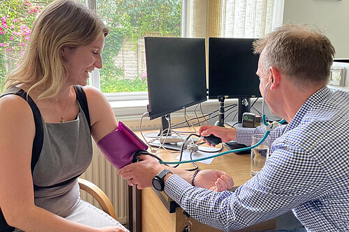 JESS has her blood pressure checked by Dr Mike