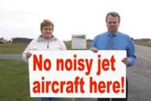 Cllr Julie White and Peter Carroll are campaigning against airport expansion at Lydd