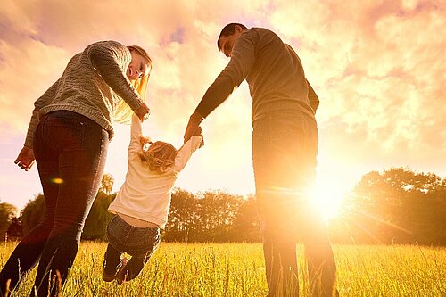 Parents with a child 