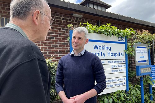 Will Forster outside Community Hospital