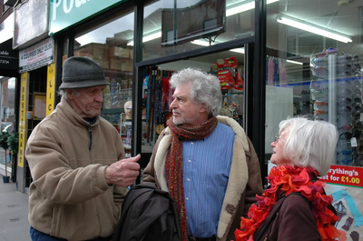 Chris Bramall & June Collins Talking to Gerald