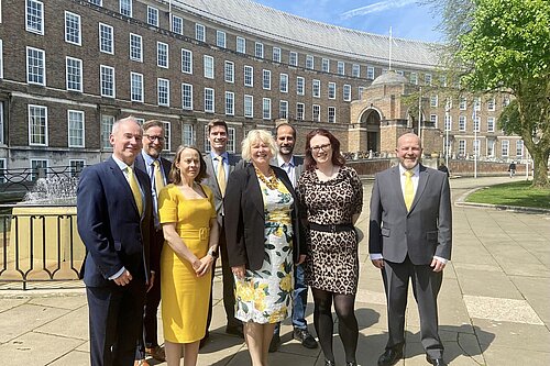 Bristol Lib Dem Council Group outside City Hall