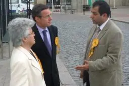 Lib Dem MEP Sajjad Karim campaigning in Darwen